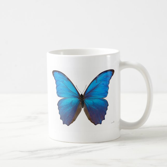 Taza De Café Mariposa azul gigante de Morpho (Derecha)