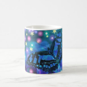 Taza De Café Mariposa azul mágica
