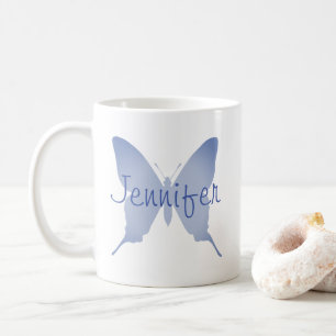 Taza De Café Mariposa azul ombre personalizada
