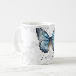 Taza De Café Mariposa azul romántica
