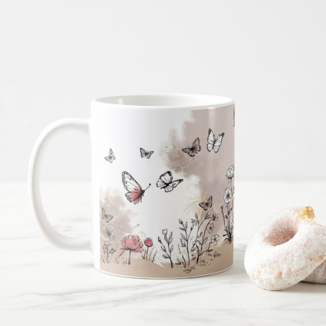 Taza De Café Mariposa Bliss Coffee Mug (Con donut)