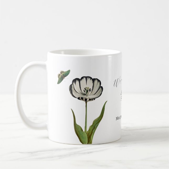 Taza De Café Mariposa Botánica Floral (Izquierda)