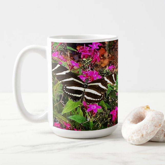 Taza De Café Mariposa cebra (Con donut)