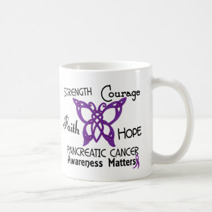 Taza De Café Mariposa céltica 3 del cáncer pancreático