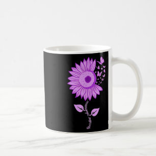 Taza De Café Mariposa Cinta púrpura Sobredosis de girasol Aware
