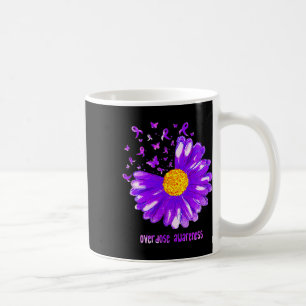 Taza De Café Mariposa Cinta púrpura Sobredosis de girasol Aware