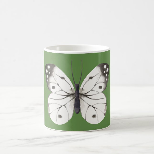Taza De Café Mariposa color negro y blanco (Centro)
