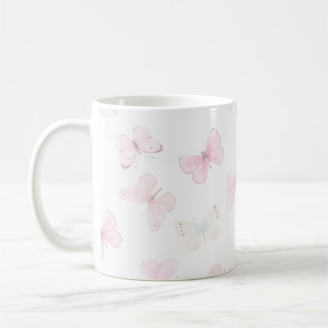 Taza De Café Mariposa colores pastel (Izquierda)