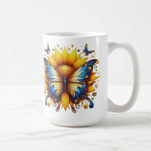 Taza De Café Mariposa colorida (Derecha)