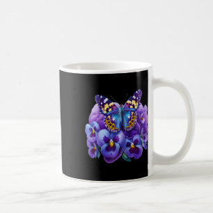Taza De Café Mariposa Con Flores Purpura Pansy Demencia Heime