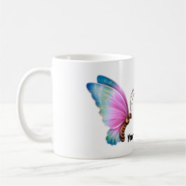 Taza De Café Mariposa con texto editable