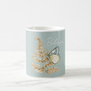 Taza De Café Mariposa Cree Azul