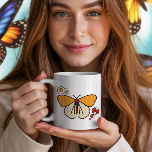 Taza De Café Mariposa Cuta con Parkles
