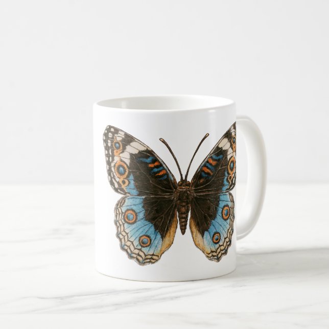 Taza De Café Mariposa de Blue Pansy (Anverso derecho)