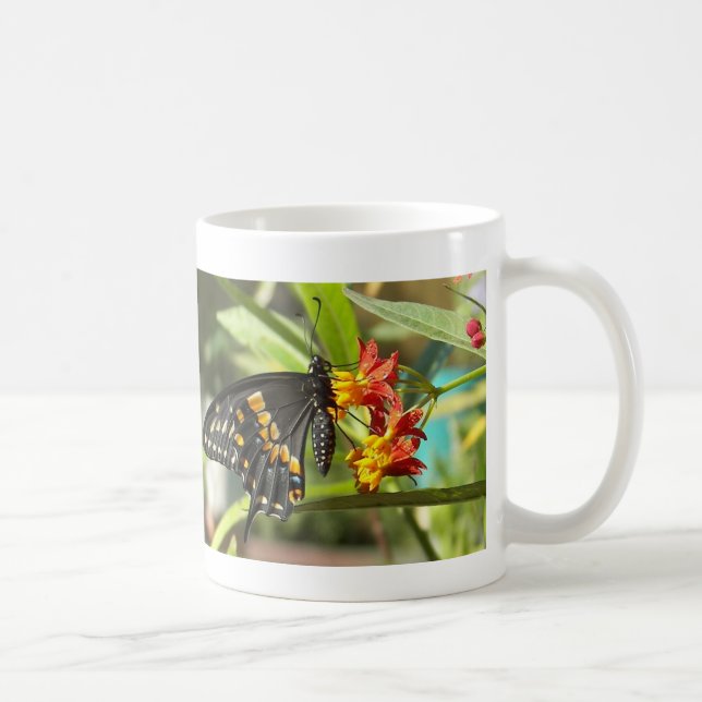 Taza De Café Mariposa de cola cruda negra#2-mug (Derecha)