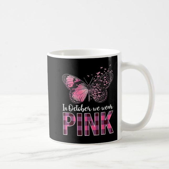 Taza De Café Mariposa De Conciencia Sobre El Cáncer De Mama - E (Derecha)