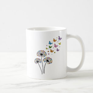 Taza De Café Mariposa de diente de león fluye