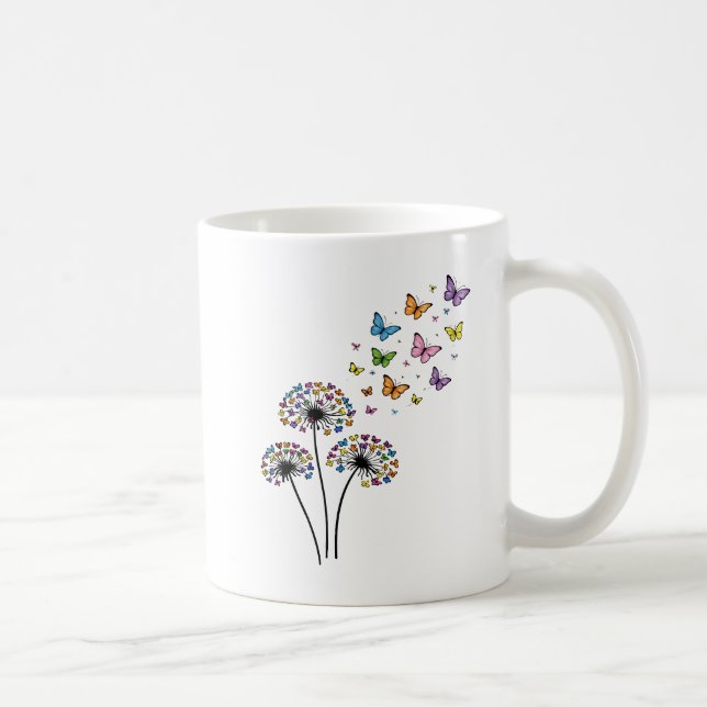 Taza De Café Mariposa de diente de león fluye (Derecha)