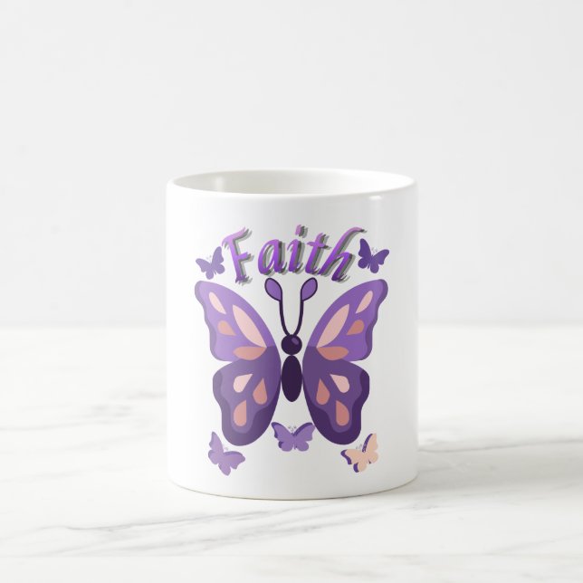 Taza de café Mariposa de Fe (Centro)
