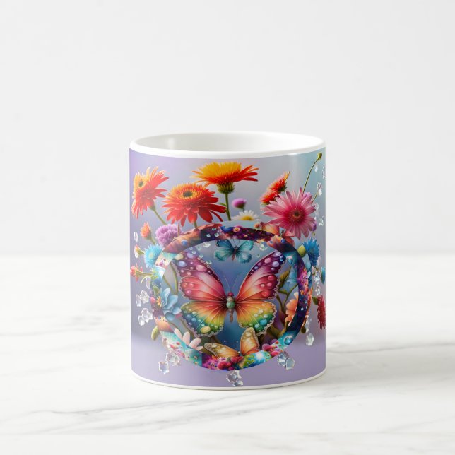 Taza De Café Mariposa de flores (Centro)