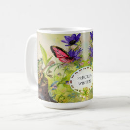 Taza De Café Mariposa de Guitarra de color de agua