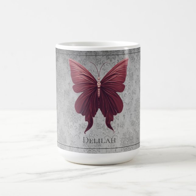 Taza De Café Mariposa de Jeweld Rojo (Centro)