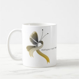 Taza De Café Mariposa de la cinta de la toma de conciencia Gold