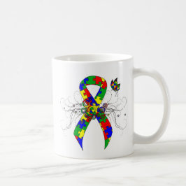 Taza De Café Mariposa de la cinta de rompecabezas