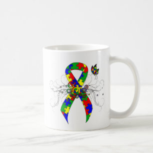 Taza De Café Mariposa de la cinta de rompecabezas