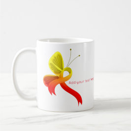 Taza De Café Mariposa de la cinta roja y amarilla
