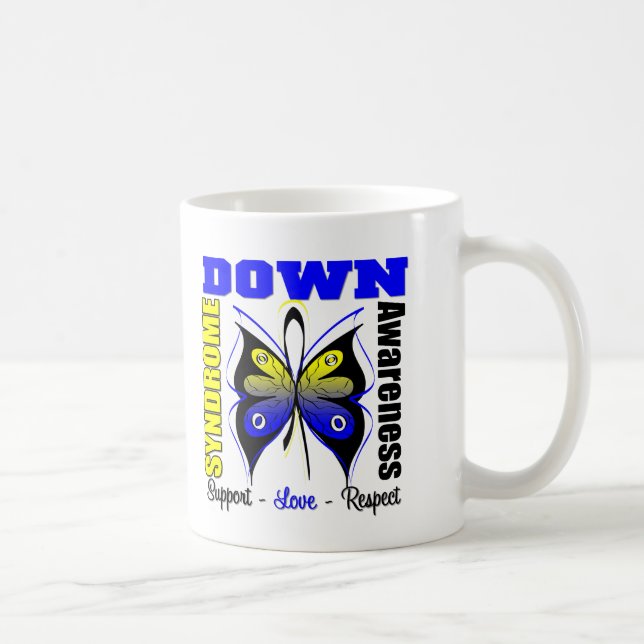 Taza De Café Mariposa de la conciencia de Síndrome de Down (Derecha)