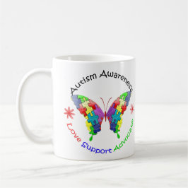 Taza De Café Mariposa de la conciencia del autismo