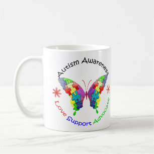 Taza De Café Mariposa de la conciencia del autismo