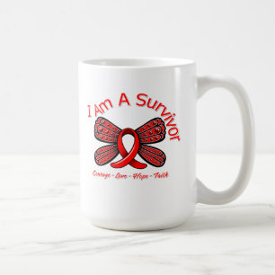 Taza De Café Mariposa de la enfermedad cardíaca soy un