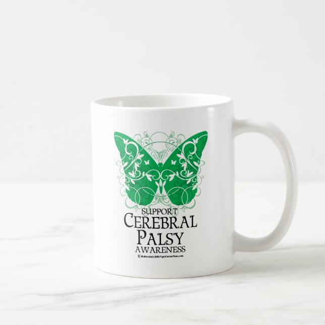 Taza De Café Mariposa de la parálisis cerebral (Derecha)