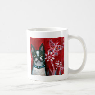 Taza De Café Mariposa de los ojos de Boston Terrier