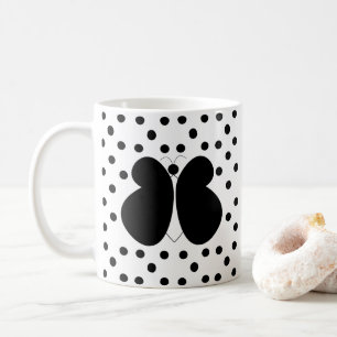 Taza De Café Mariposa de lunares negros