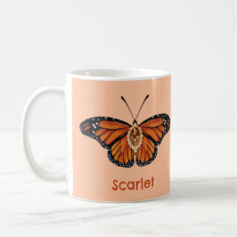 Taza De Café Mariposa de monarca citrina personalizada de novie