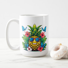 Taza De Café Mariposa de piña alegre