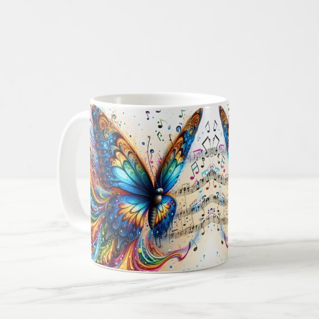 Taza De Café Mariposa de Salpicadura de Arcoíris (Anverso izquierdo)