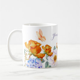 Taza De Café Mariposa del jardín de primavera de flores