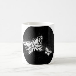 Taza De Café mariposa dibujada a mano