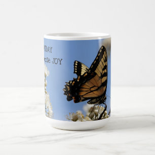 Taza De Café Mariposa en Floral: Hoy elijo alegría