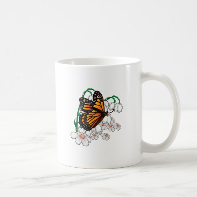 Taza De Café Mariposa en flores (Derecha)