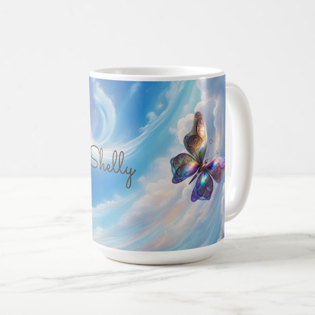 Taza De Café Mariposa En Las Nubes (Anverso derecho)