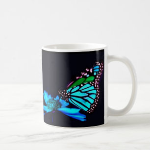 Taza De Café Mariposa en luz azul