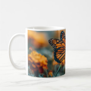 Taza De Café Mariposa en una caléndula