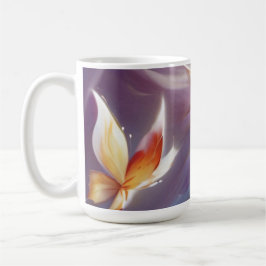 Taza De Café Mariposa estilizada y flor