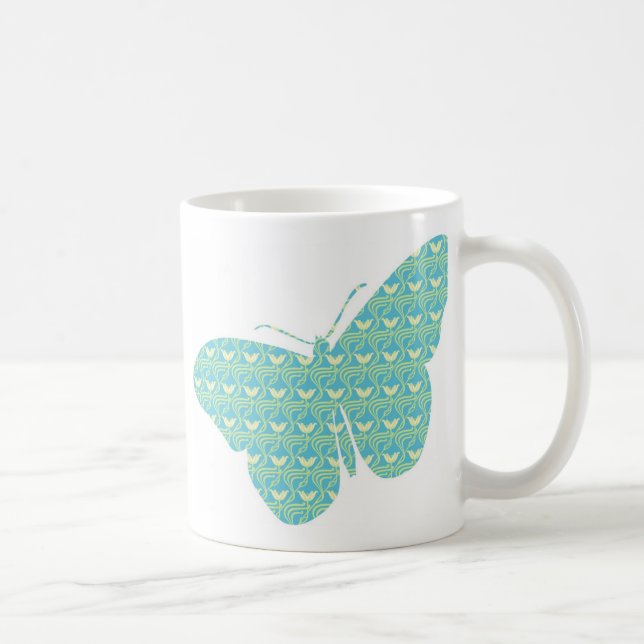 Taza De Café Mariposa femenina linda (Derecha)