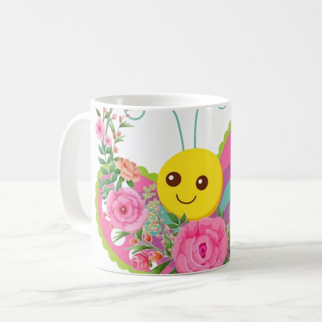 Taza De Café Mariposa Floral Mug (Anverso izquierdo)